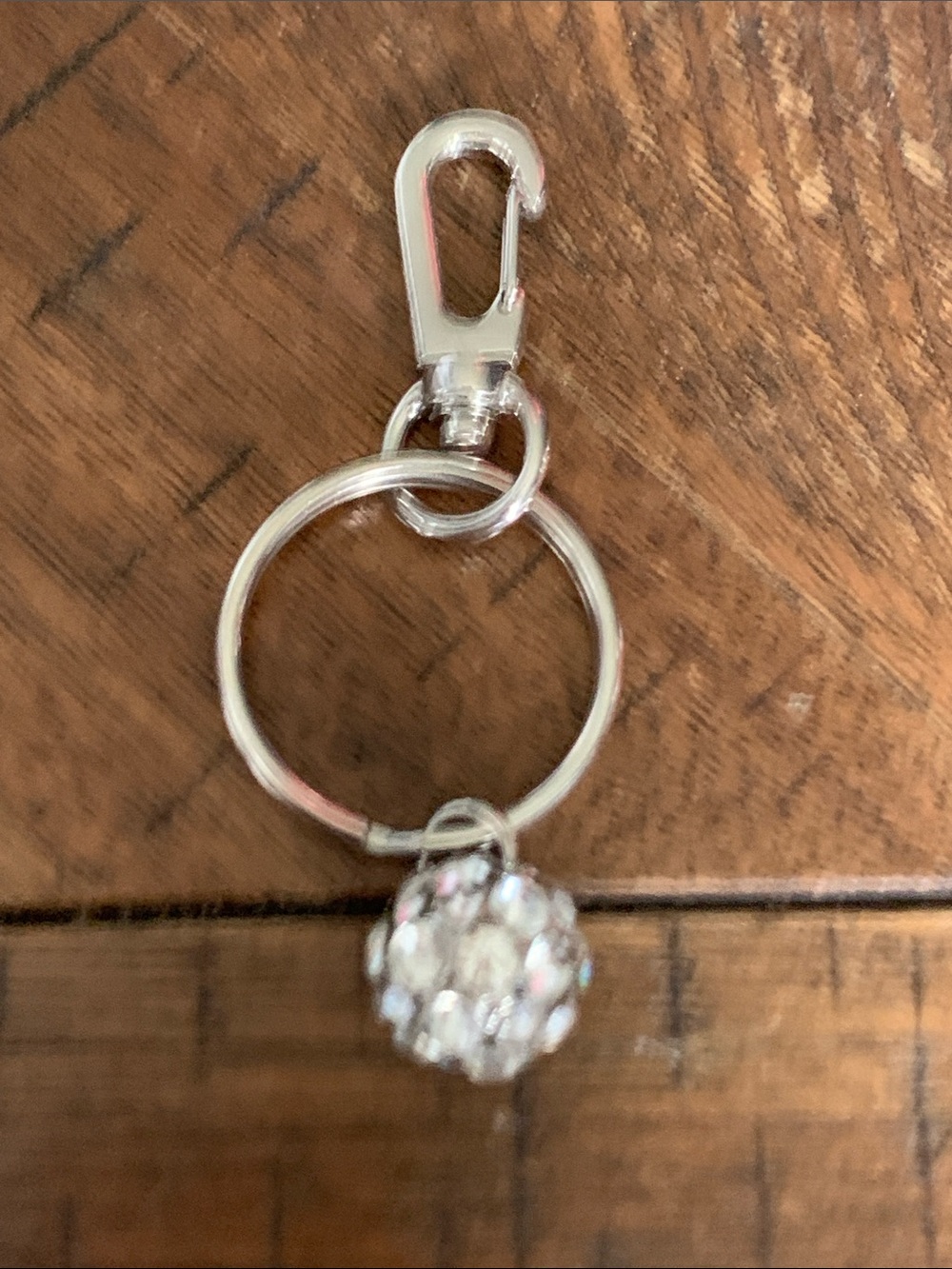 Silver Crystal Ball Keyring Charm - Unbranded